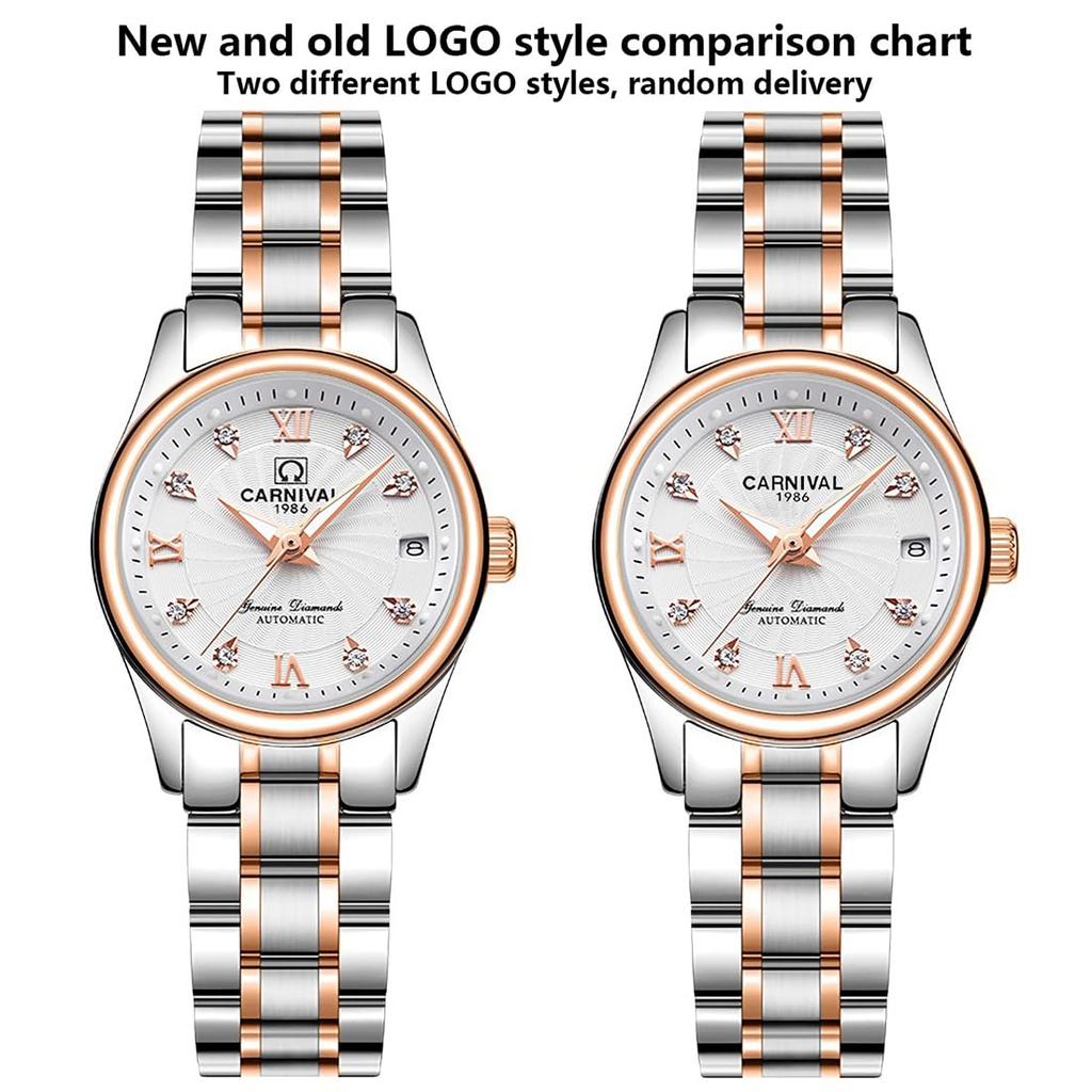 (Karnaval) Kol Saati, Takvimli, Otomatik, Mekanik, Kadın, Rose Gold/Beyaz