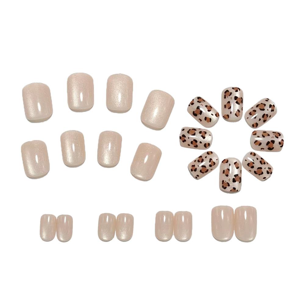 Autumn And Winter Cat-eye Leopard Print Manicure, Wearable Nail Patches, Whitening Finished Nail Art Patches, Removable Nail Art Patches, Fake Nails
