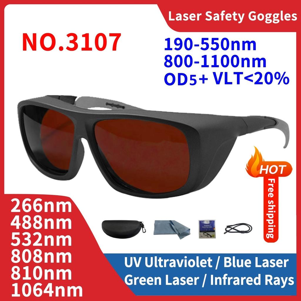 Gafas Láser Protección Rayos X Gafas de Seguridad Trabajo Laboral Industriales Protección Ocular UV IPI IR IPL FPV 200-2000nm 1064 532nm