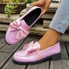 Fashion Fashion White Bowknot Loafers for Women 2025 Spring Summer Lightweight Slip On Casual Shoes Woman Comfort Low Heels Single Shoes