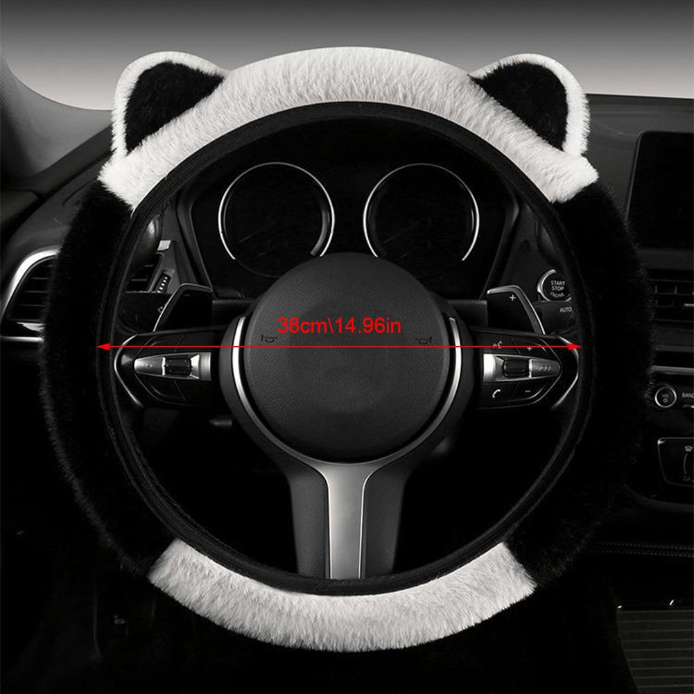 Winter Cartoon Plush Car Steering Wheel Cover Warm Universal Seasons Non-Slip Accessories Cute Four Decoration Car NEW