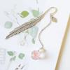 Page Holder Feather Bookmark Crystal Pendant Dried Flower Flower Specimens Metal Book Mark Bookmark