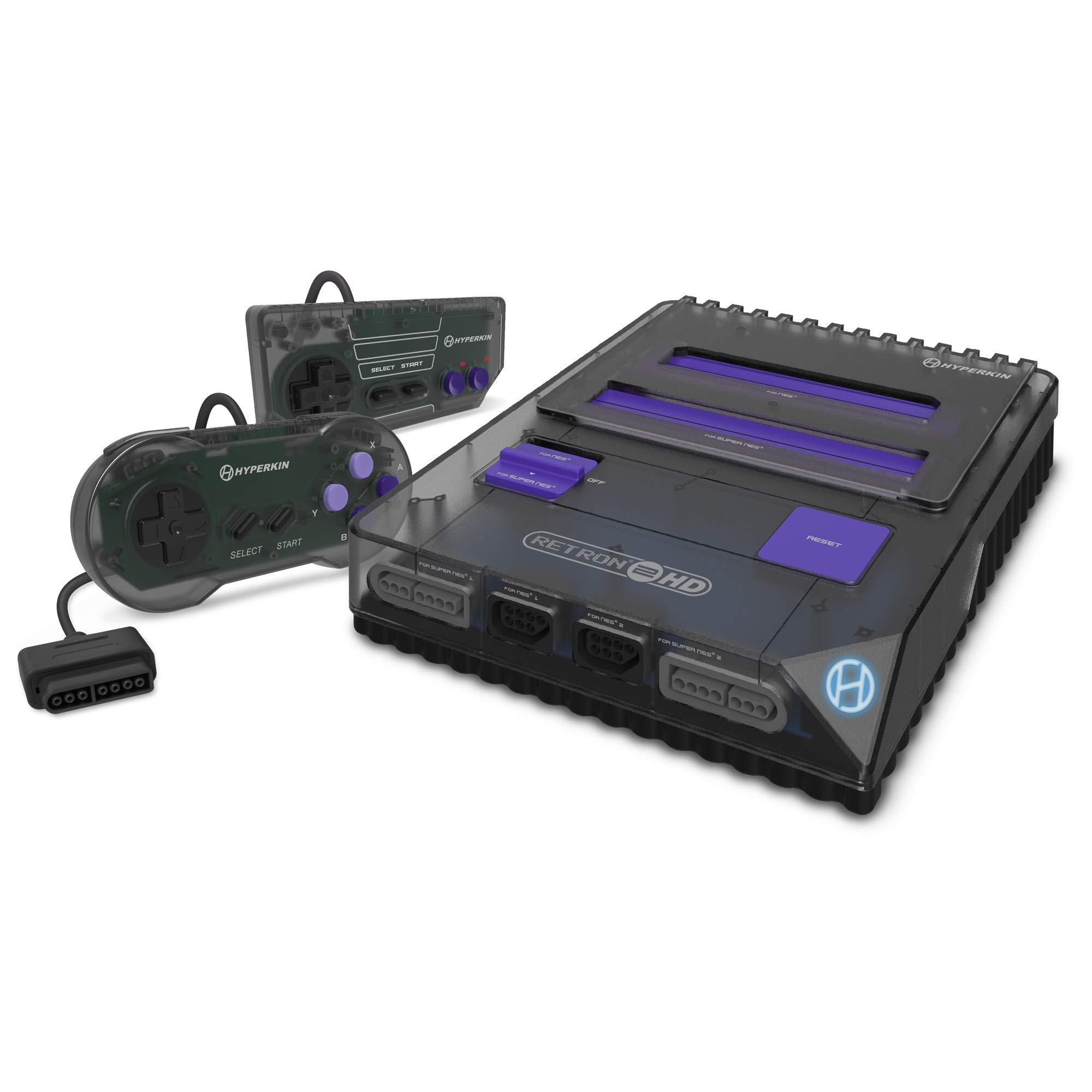 Hyperkin RetroN 2 HD Gaming Console NES Super NES Super Famicom 720p HDMI Output Space Black