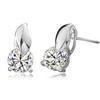 Dunhuang Fashion Heart-Shaped Swiss Crystal Earrings