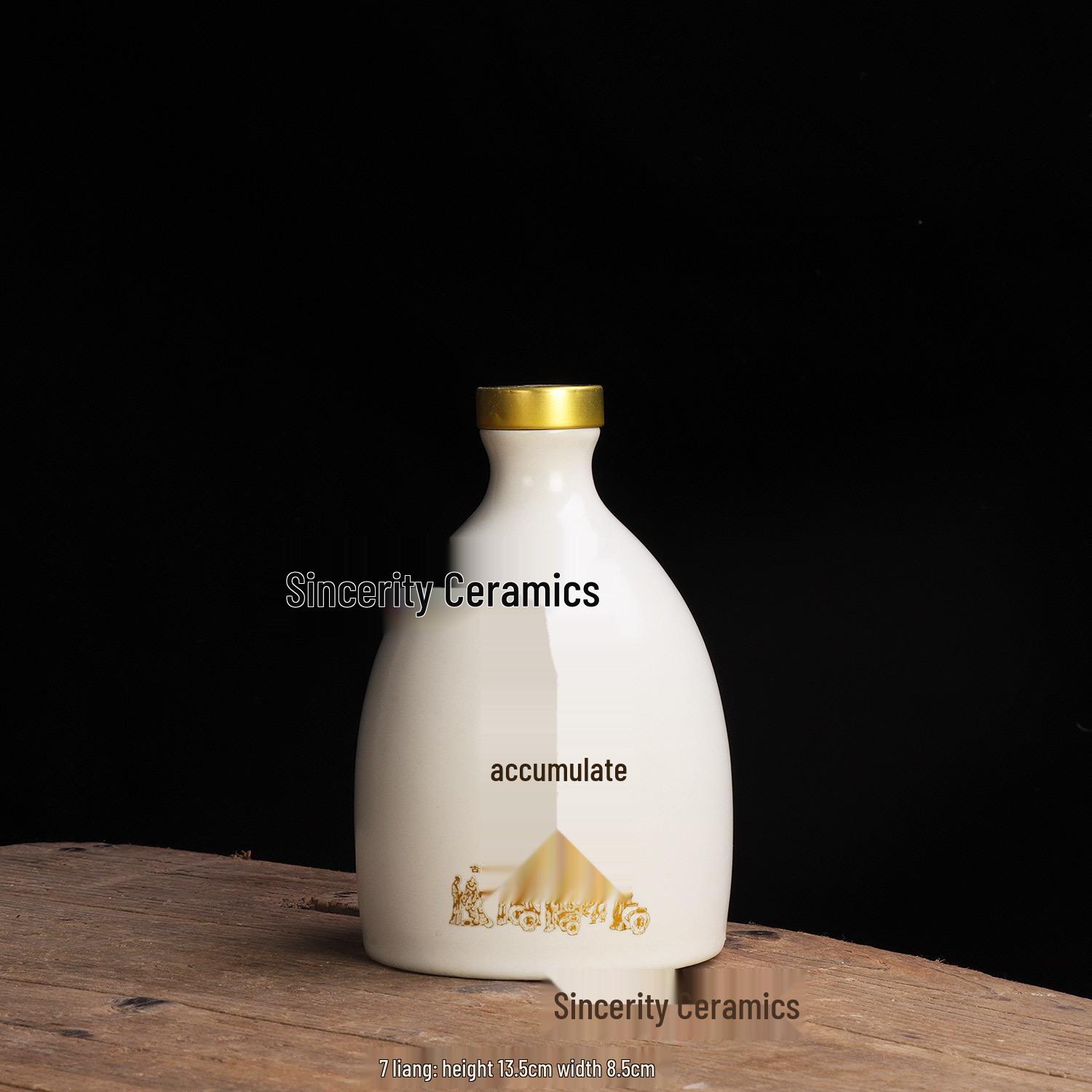 

Seven Liang Matte Ceramic Wine Bottle: Sealed, Decorative, Creative Ornament