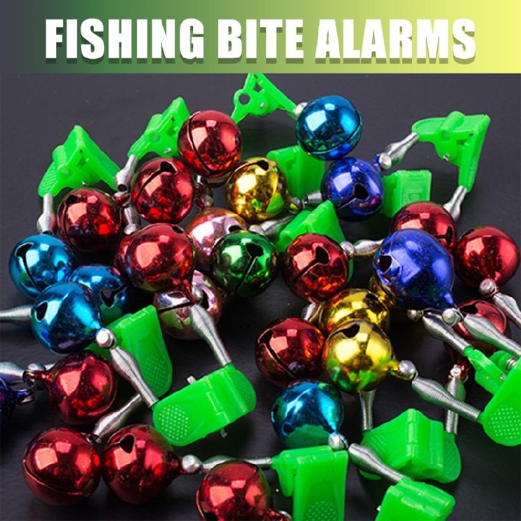 10Pcs Plastic Fishing Rod Alarm Bells Clip Fishing Bites Alarm Double Bells Bites Mark Indicator Fishing Tackle Easy to Use