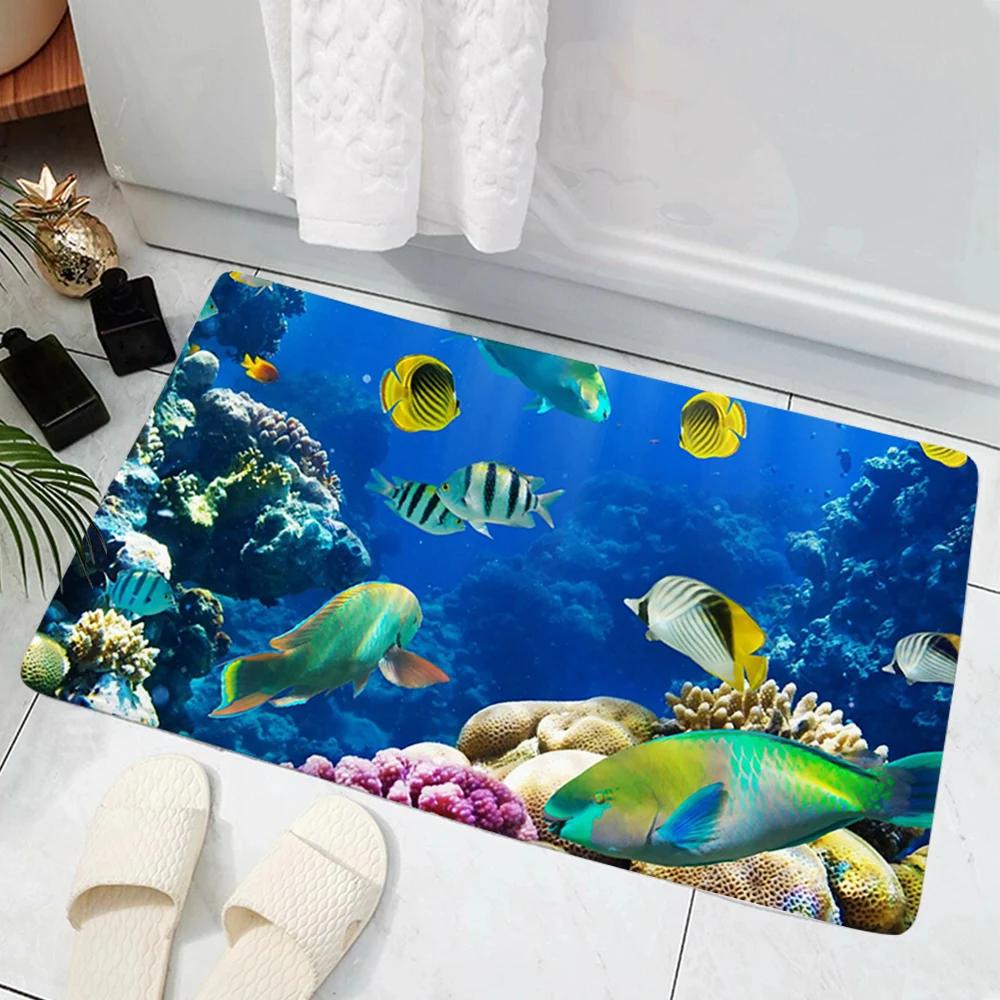 Hot Selling Model Fishing Lure Hard Bait House Door Mat Decoration 3D Printing Animal Floor   Non-Slip Soft Flannel Rug