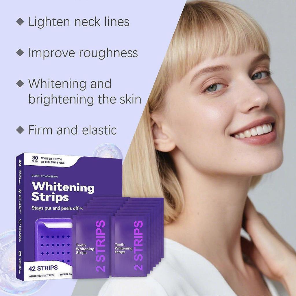 Teeth Whitening Strips-Pack of 42 Strip-Safe for Enamel-Whitening Without Any Harm-Sensitivity Free Dry Strip Technology for Coffee and Other Stains