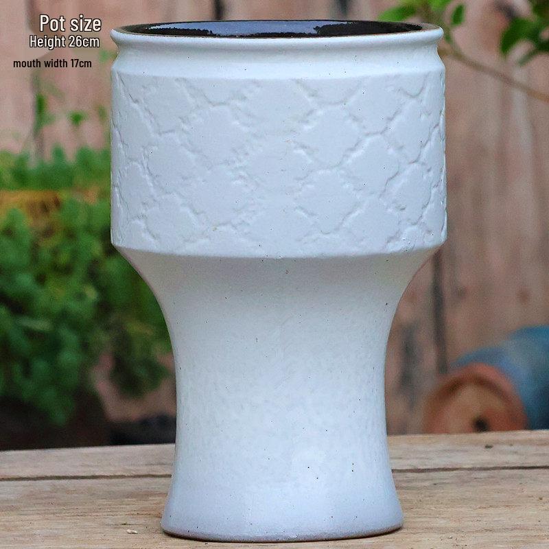 Stor Keramikkruka för Heminredning: Grov keramik för spindelväxt, gullranka, suckulenter och paradisfågelblomma. Perfekt för gröna växter och blommor.
