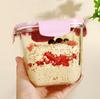 Overnight Oatmeal Mug Glass Breakfast Mug Portable With Lid Microwaveable Fruit Salad Bowl Soup Yogurt Cups