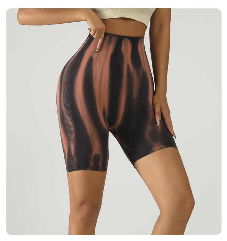 Women's Colorful Aurora Honey Butt Lifting Yoga Shorts - Quick-drying Gradient Fitness Three-quarter Sports Pants
