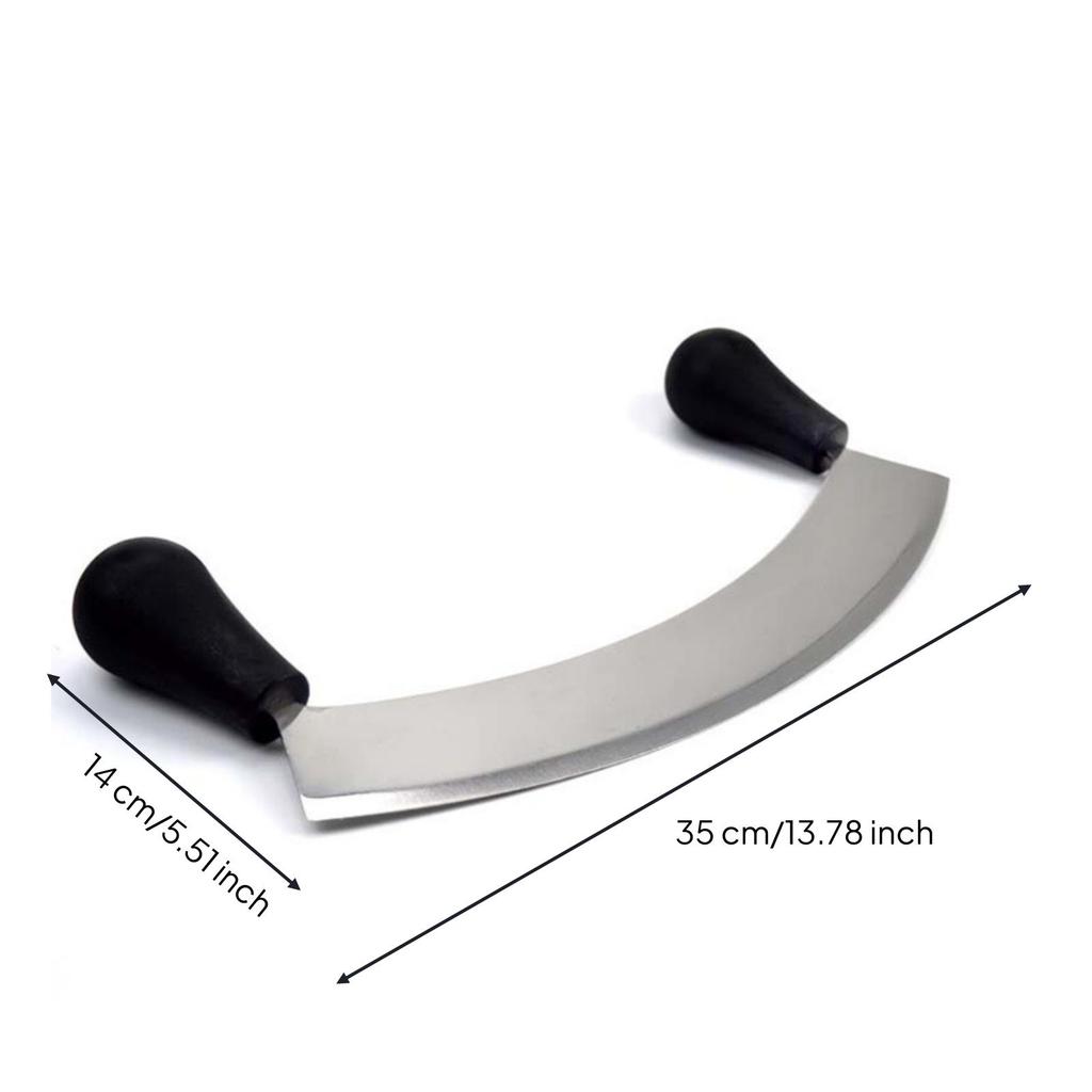 Pizza Rocker Knives Stainless Steel Cutter Double Handle Kitchen Tool for Home