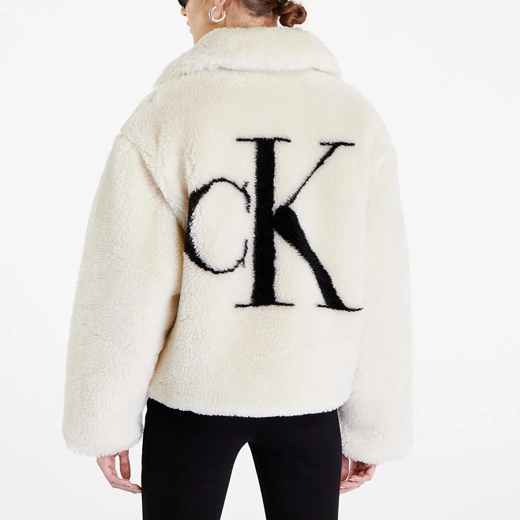 Calvin Klein Logo Print Zip-Up Jacket Women jackets Off-White J20J219842-ACF