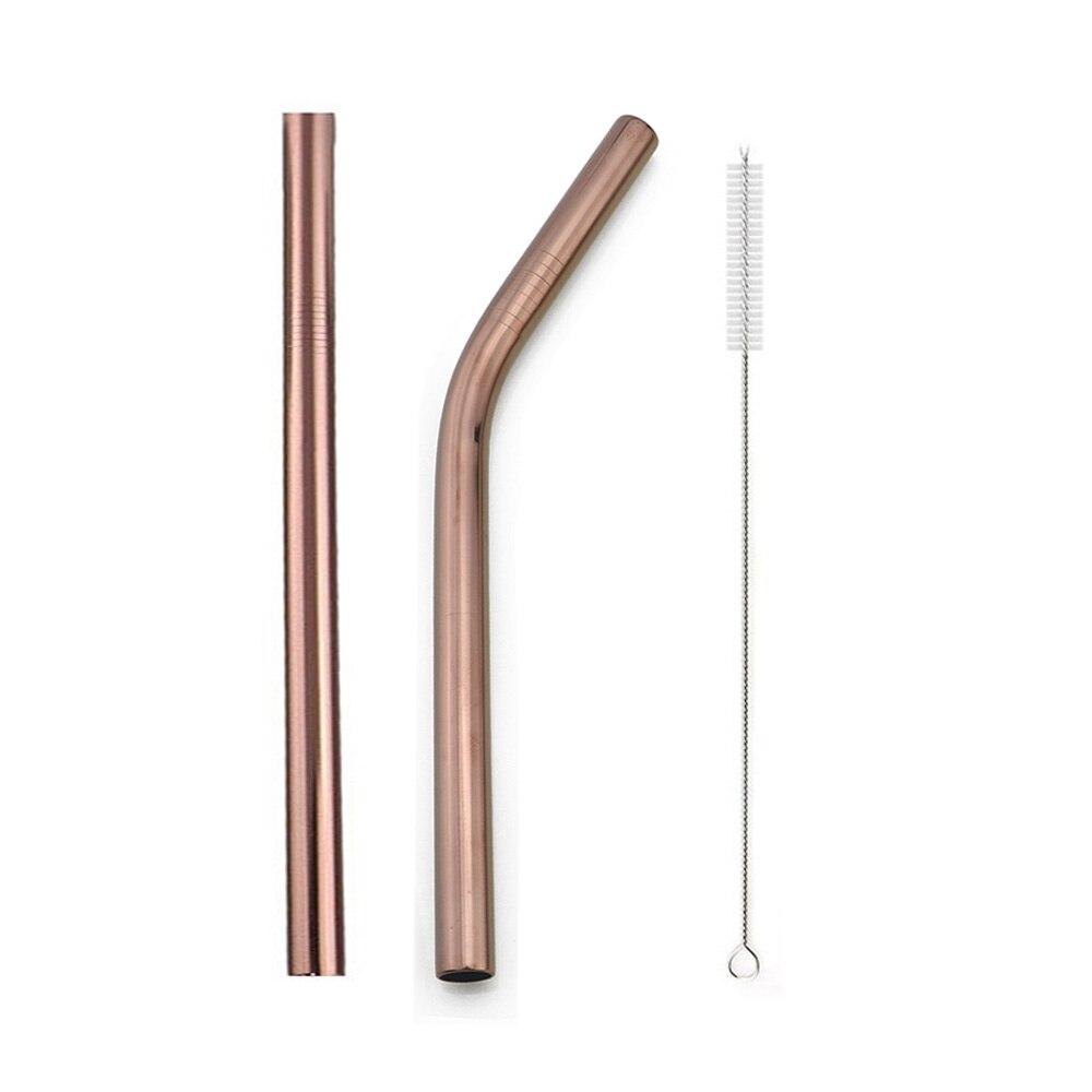 Drinking Straws Travel Set Reusable Stainless Steel Straws Extra Wide 12MM Metal Straw With Cleaner Brush Portable Bag