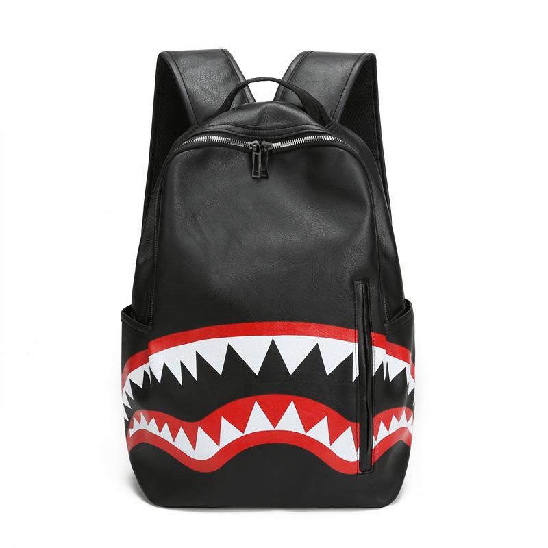 Zaino Scolastico Nuovo Zaino Semplice Personalità Moda Bocca di Squalo Scacchi Studente delle Scuole Superiori Studente Universitario Zaino Leggero per Computer Borsa Scolastica