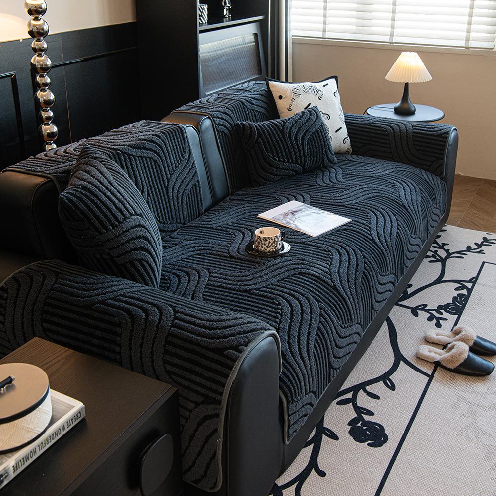 Thickened Plush Sofa Cover Cloth Towel Light Luxury Anti Slip Autumn And Winter Style Sofa Cushion Minimalist And Versatile