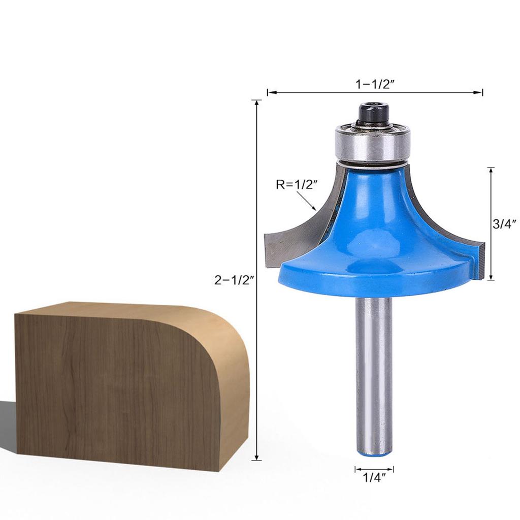 Round Over Router Bit 14 Inch Shank Woodworking Milling Cutter