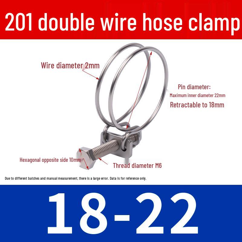 Doppeldraht-Schlauchschelle aus Edelstahl für Feuer-, Wasser-, Gasleitungen - Verdickt