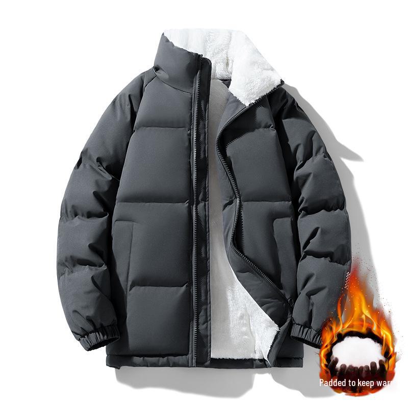 Dicke, mit Baumwolle gefütterte Winterjacke für Herren, warme, lockere Passform für junge Männer