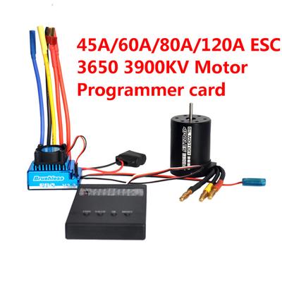 3650 3900KV Brushless Motor & Waterproof 45A 60A 80A 120A Brushless ESC with Program Car Combo for