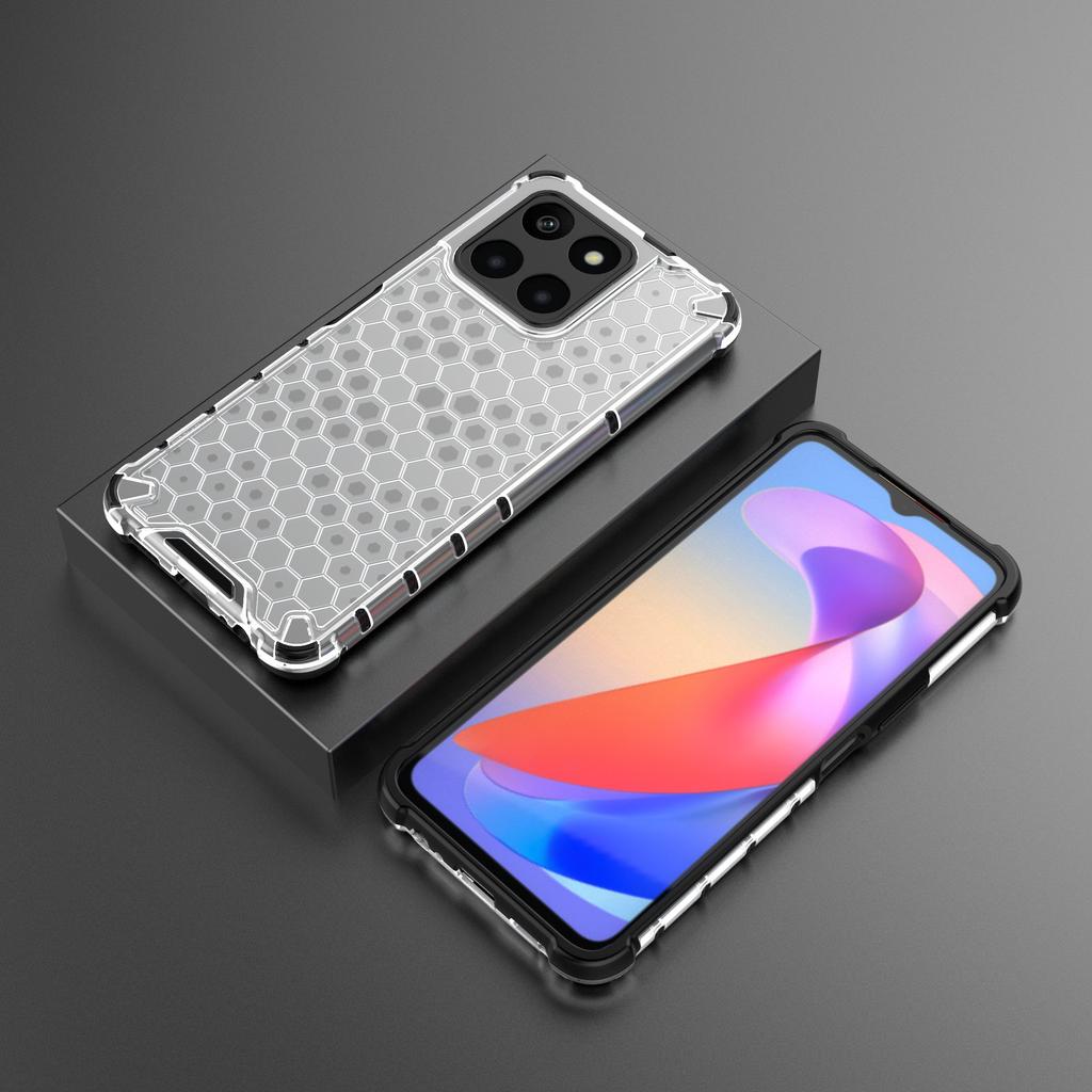 For Honor X6a 4G Case Honeycomb Texture TPU+PC Mobile Phone Cover