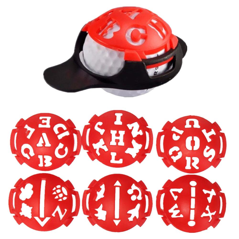 

6 in 1 Golf Ball Line Liner Marker Template Drawing Alignment Marks Sign Tool red #1