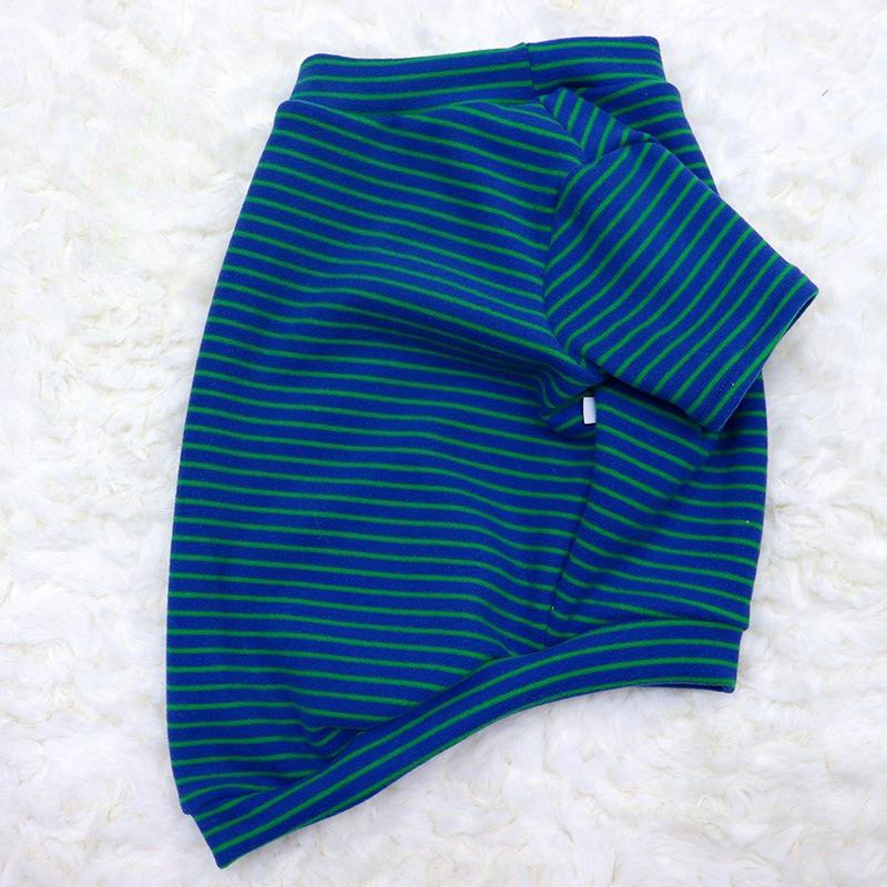 

Собачья суперэластичная базовая рубашка с цветными полосками, осенне-зимняя, из толстой ткани с начесом, эластичные полоски, контроль жира, одежда для собак S