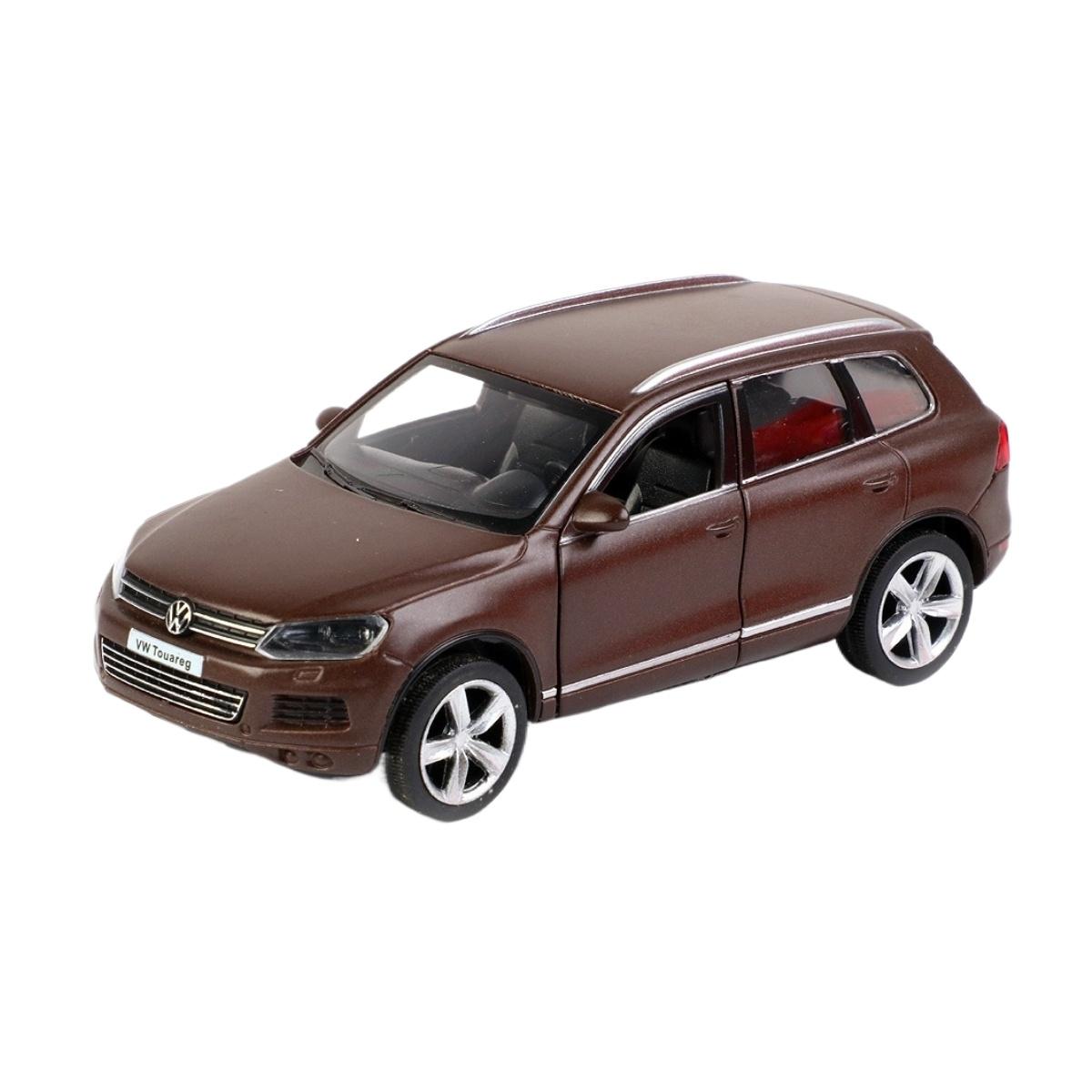 

1/36 Модель игрушечного автомобиля Volkswagen Touareg для детей RMZ City Литая под давлением Спортивный внедорожник Миниатюрный автомобиль Инерционный Коллекционный Подарок для мальчиков кофейный