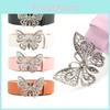 Elegant Butterfly Buckle Belt For Women Chic Dress And Denim Accessories