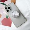 Marble Pattern Crystal Glass Phone Holder Foldable mobile phone Socket Crystal Glass phone grips 5