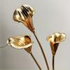 5/10pcs Artificial Flowers Home Decoration Golden Calla Lily Plastic Living Room Desktop Decor Wedding Party Flower Decoration