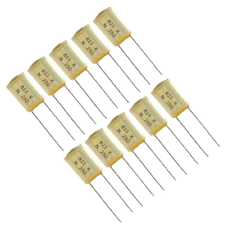 10Pcs Premium Capacitors 250V 823K with Two Metal Pins Easy Installation for Guitar Sound Output Quality Enhancement