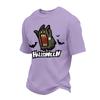 Men's Short Sleeve Round Neck T-Shirt with Halloween Print and Letter Pattern
