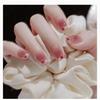 Blush Peach Nude Student Press-On Nails - Solid Color, Simple Ice Transparent Tips