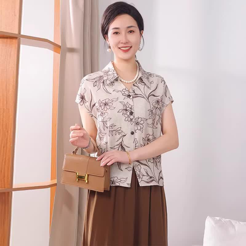 Women s Elegant Ice Silk Summer Two-Piece Set 5XL