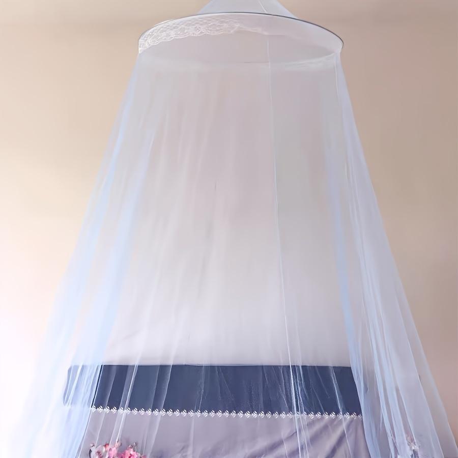 2/1pcs White Polyester Bed Canopy Mosquito Netting, Non-Waterproof Knit Fabric Room Decor Bed Cover with Zipper Closure