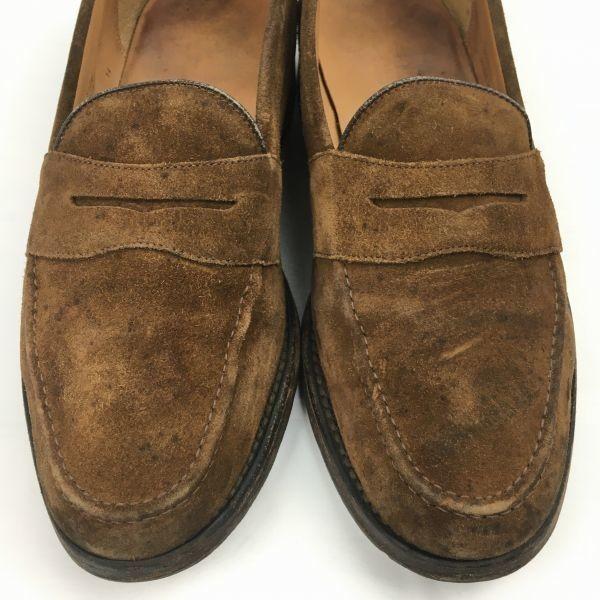 Loake Made In England Vintage Suede Slip-on Moccasin Shoes Brown Size 7.5 26.0 Men's(USED)