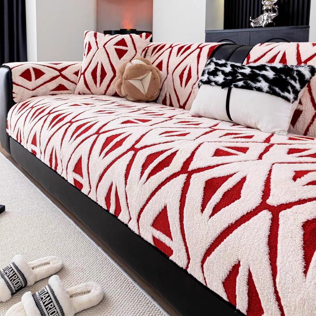 1pcs Plush Sofa Cover Winter Warm Dust-proof Durable Non-slip Furniture Protector for Living Room Home Decoration