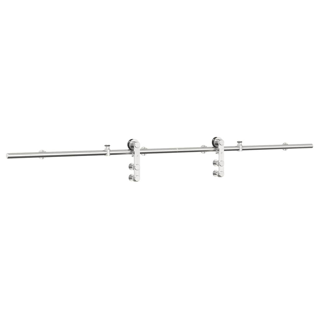 Vidaxl System Do Mocowania Drzwi Przesuwnych, 200 Cm, Stal, Srebrny