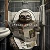 Cat Sitting On Toilet Reading Newspaper Funny Bathroom Wall Humor Poster Decor Animal Porcupine Canvas Painting Room Home Decor No Frame