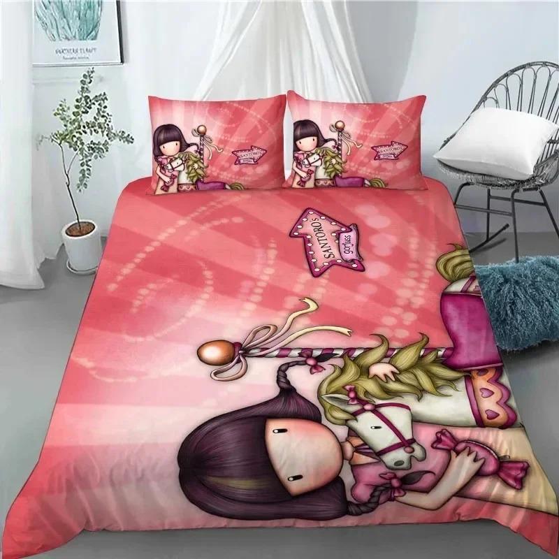 Santoro Gorjuss Anime Bella Ragazza Set Biancheria da Letto Camera da Letto Morbido Moderno Copriletto Copripiumino CopertaFedera