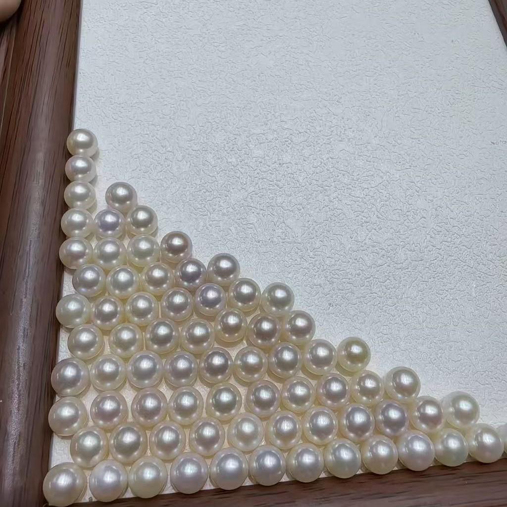 Zhuji 8-9mm Freshwater Pearl Loose Beads, 5A Grade, Near Flawless, Round, Semi-finished.