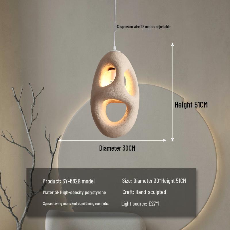 Wabi-Sabi Zen Pendant Light: Retro & Artistic Design for Restaurants, Living Rooms, and Bedrooms