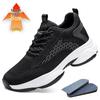 Invisible 8CM Height Increasing Men's Shoes - Breathable Flyknit Low Heel Running Casual Sneakers for Spring & Autumn.