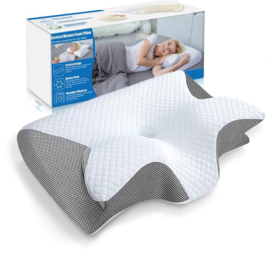 Memory Foam Pillows Butterfly Shaped Relaxing Rebound Comfort Memory Sleep Cervical Orthopedic Neck Pillow Massage Bed Pillow