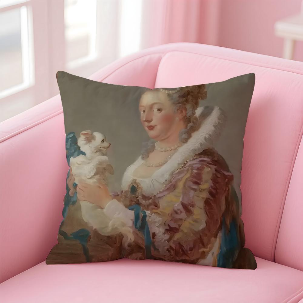 Rococo JJean Honore Fragonard Kissenbezug Kissenhülle Weicher Hautfreundlicher Stoff Komfort Verdeckter Reißverschluss