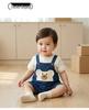 Toddler Boys' Cartoon Denim Overalls & T-Shirt Set - Casual Summer Wear
