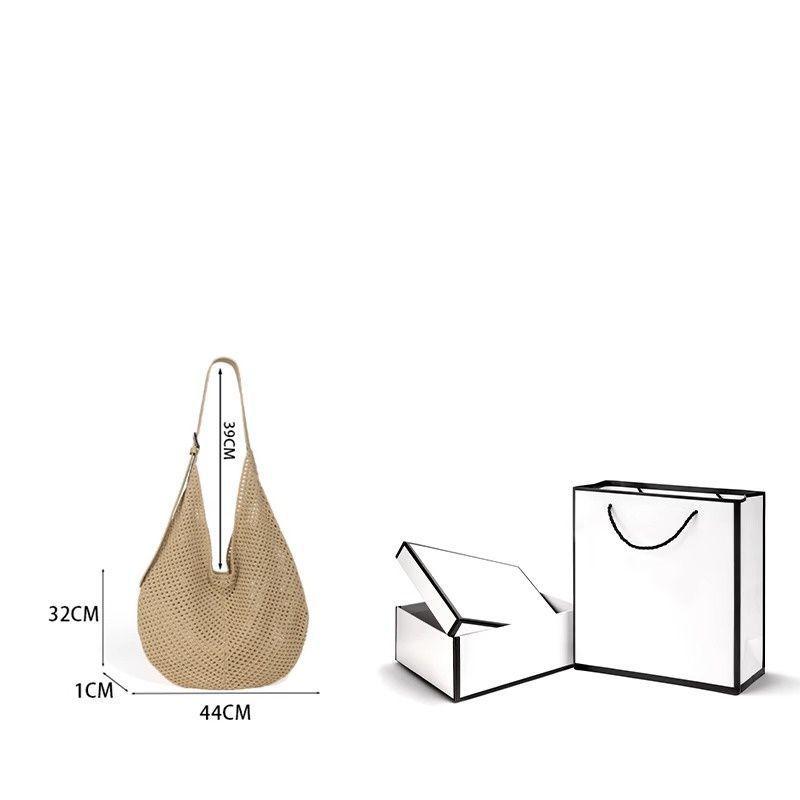 Koreanische Stricktasche mit Ajourmuster für Damen - Große Kapazität, Casual-Stil, Einzelschultertasche