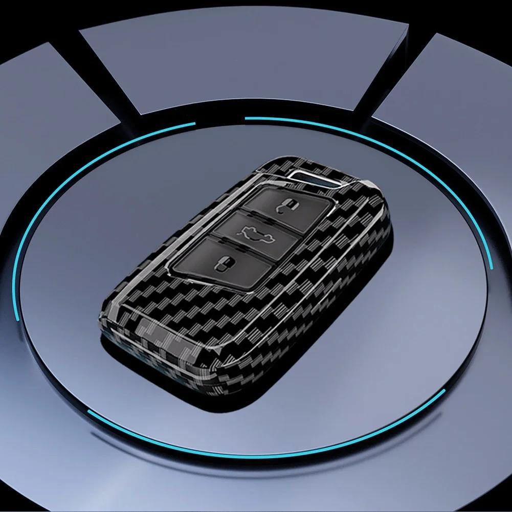 For VW Volkswagen Polo Golf Passat Tiguan Skoda Octavia Seat Leon Altea Car Carbon Fiber Pattern Remote Key Cover Case