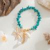 Bohemia Ocean White Starfish Bead Shell Teardrop Pearl Adjustable Ankle Bracelet for Women Summer Beach Vacation Jewelry Gifts